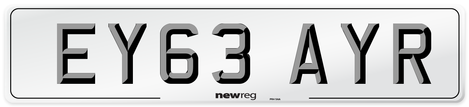 EY63 AYR Number Plate from New Reg